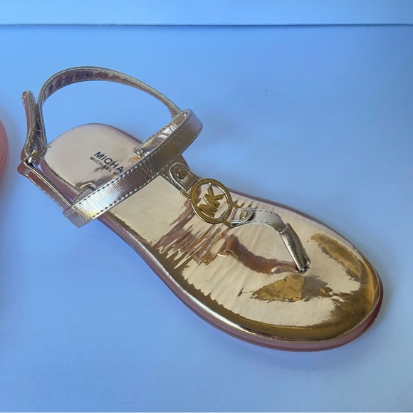 Michael Kors Jaylyn 3 Rose Gold Sandals Size 3 - Picture 7 of 11